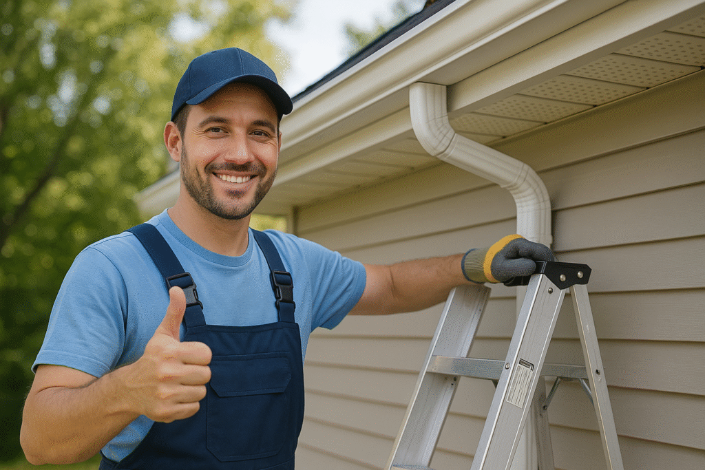 20251124 2121 eavestrough installation scene simple compose 01kav8tp4heemvnxk1wrtz33xm